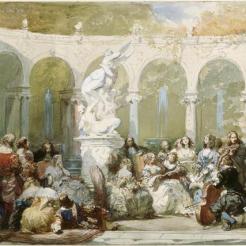 Concert dans le bosquet de la colonnade à Versailles, Eugène Lami (1800-1890)